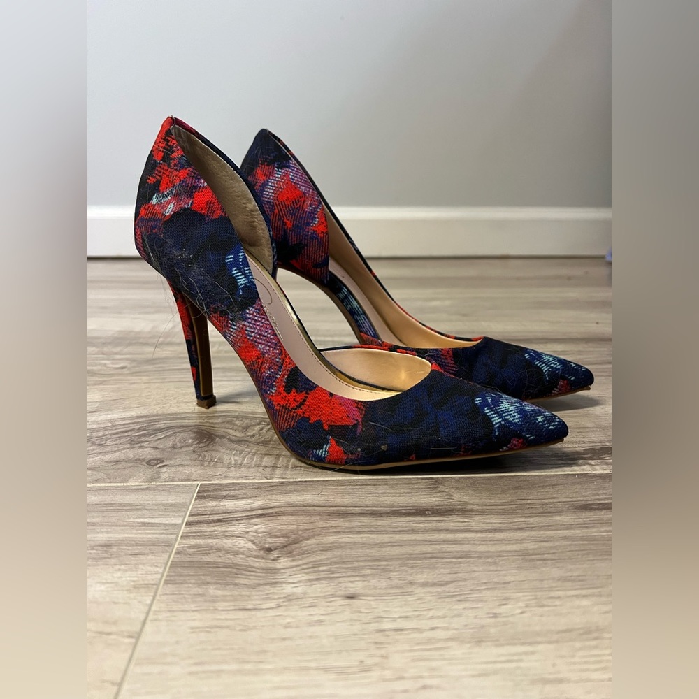 Jessica Simpson multicolor floral heels size 7m
